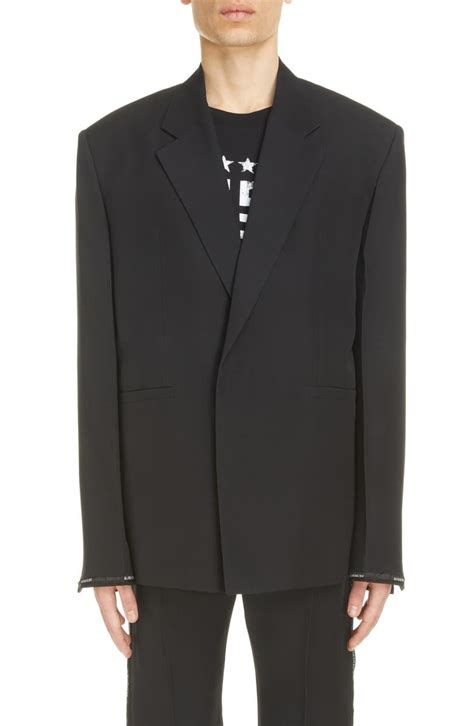 Givenchy Logo Tape Oversize Virgin Wool Jacket